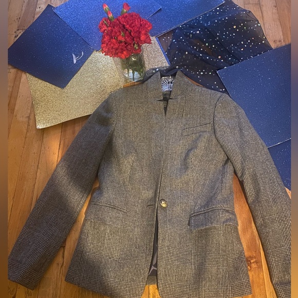 J.CREW 70% WOOL REGENT BEIJE BROWN CLASSIC BLAZER Coat LUX COZY VTG - Picture 5 of 16